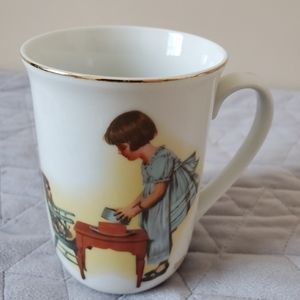 NORMAN ROCKWELL Vintage Coffee Cup Mug Party Time” Fine Porcelain 1981